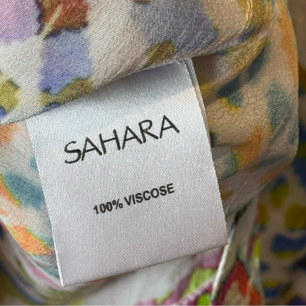 Sahara London Beautiful Print V-Neck Viscose Tunic Top 14-16 - Picture 9 of 10